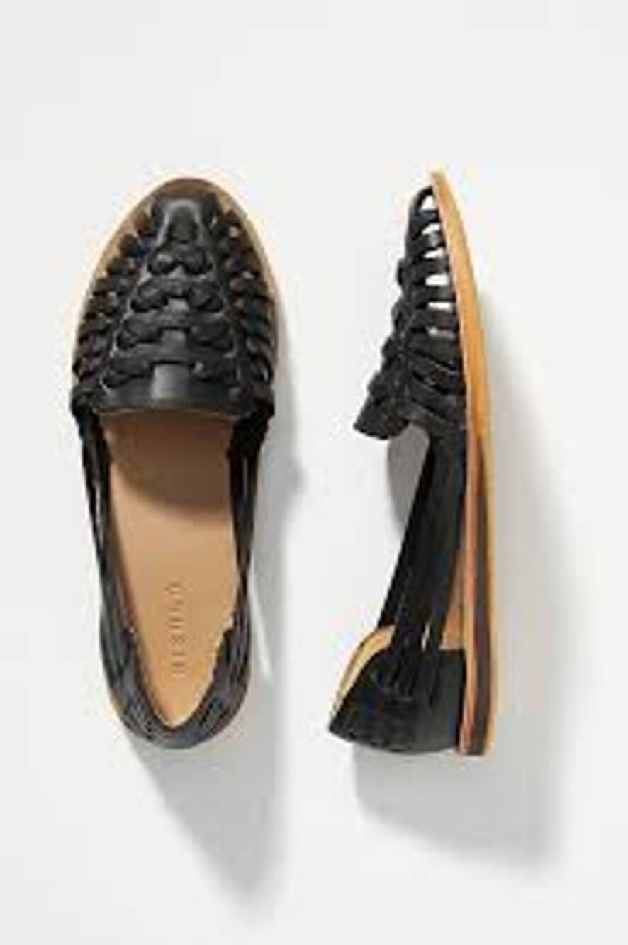 Nisolo Black Woven Leather Huarache Sandals Flat Closed Toe Summer Shoes 7 🖤